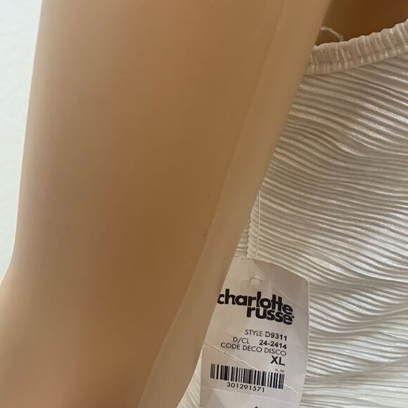 Charlotte Russe Size XL Scoop Neck Cut Out Lace Short Sleeve Dress Side Ruching - Picture 9 of 11